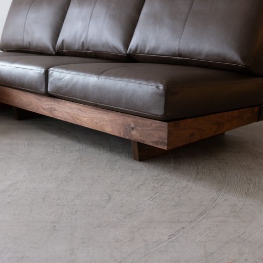 ［現品SALE］アームレスソファRIAM 140 BB +カウチ80 B ウォールナット材/オイル 本革