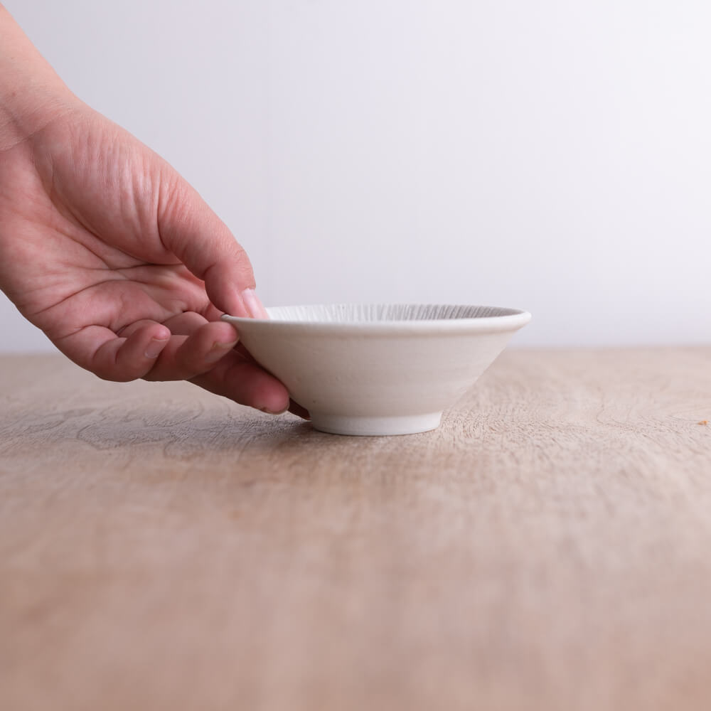 【WEB限定】KIZAMI 白 輪二重3.5深鉢 -器市-