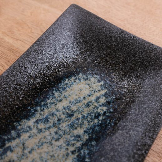 【WEB限定】悠々黒鉄 手引き長角尺一皿 -器市-