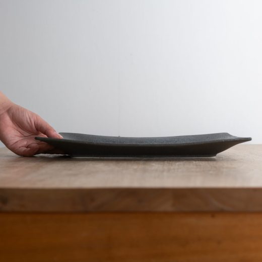 【WEB限定】悠々黒鉄 手引き長角尺一皿 -器市-