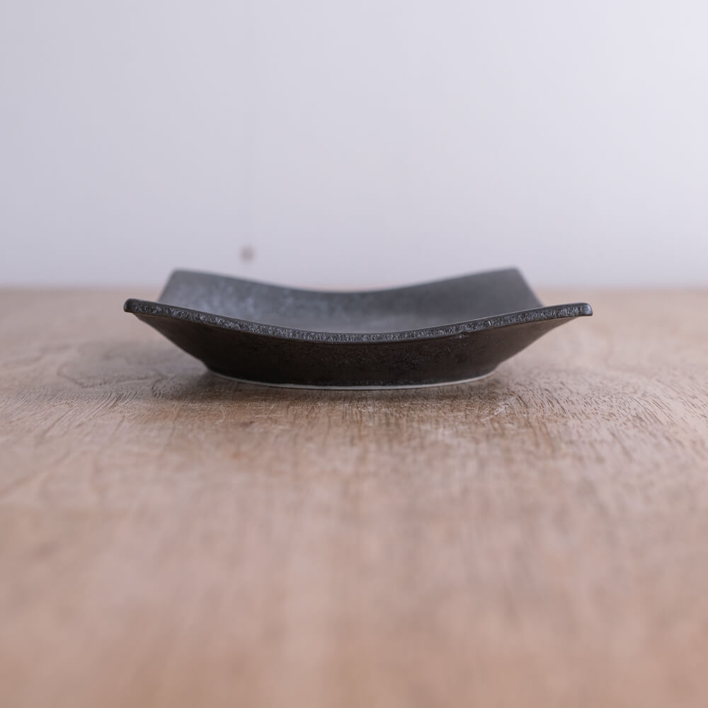 炭曜変 手引き正角4.5皿 -器市-