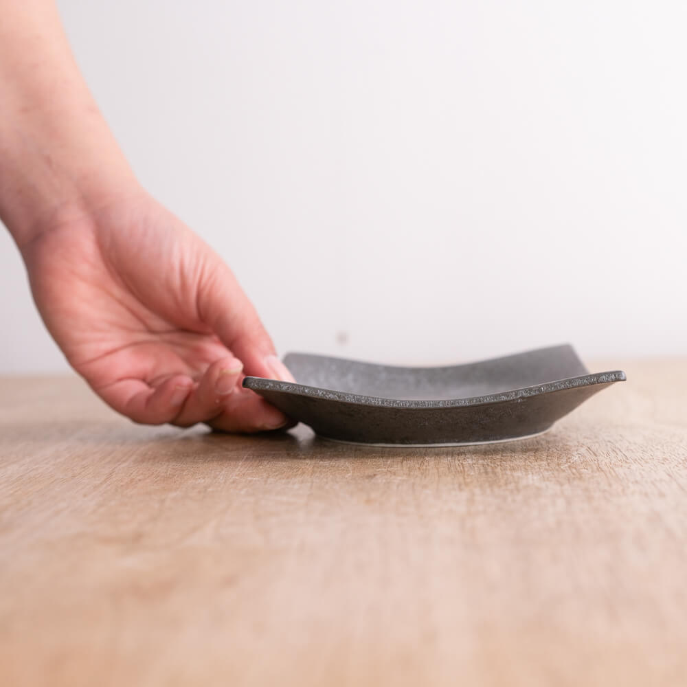 炭曜変 手引き正角4.5皿 -器市-