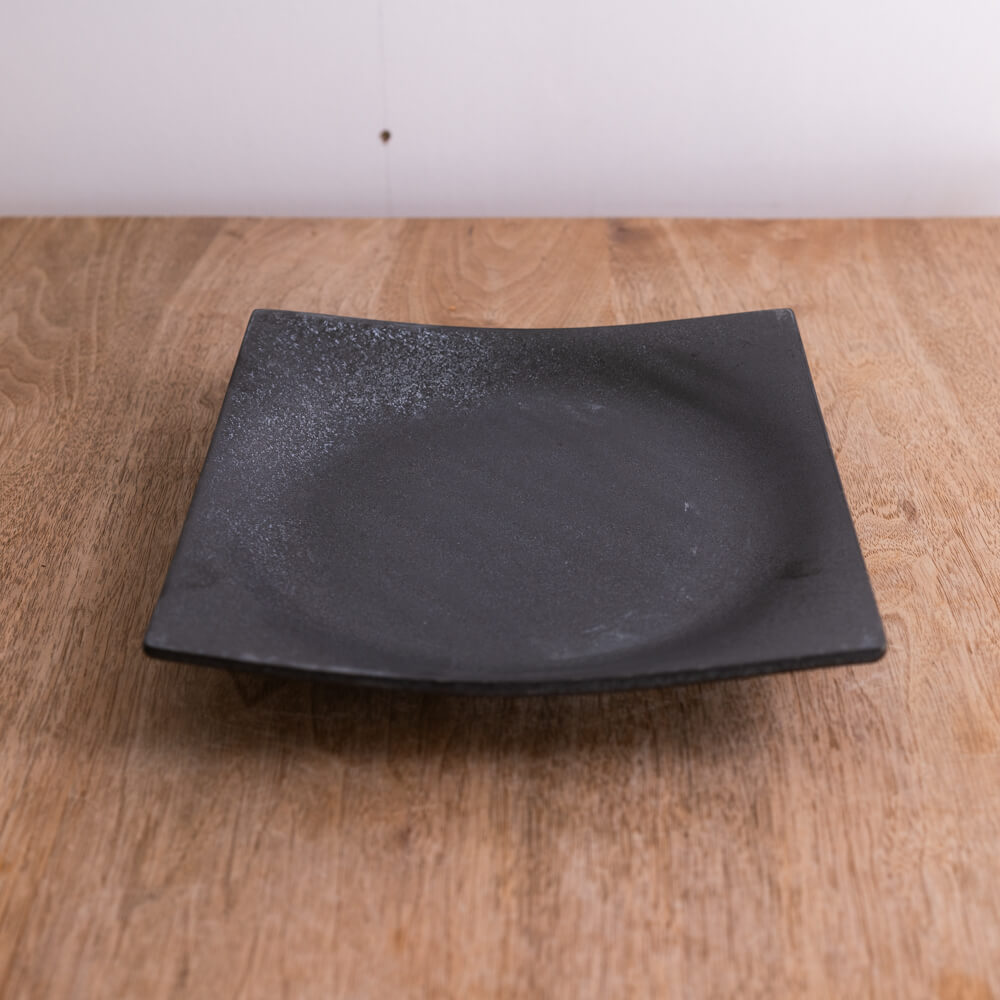 【WEB限定】炭曜変 手引き正角7.5皿 -器市-