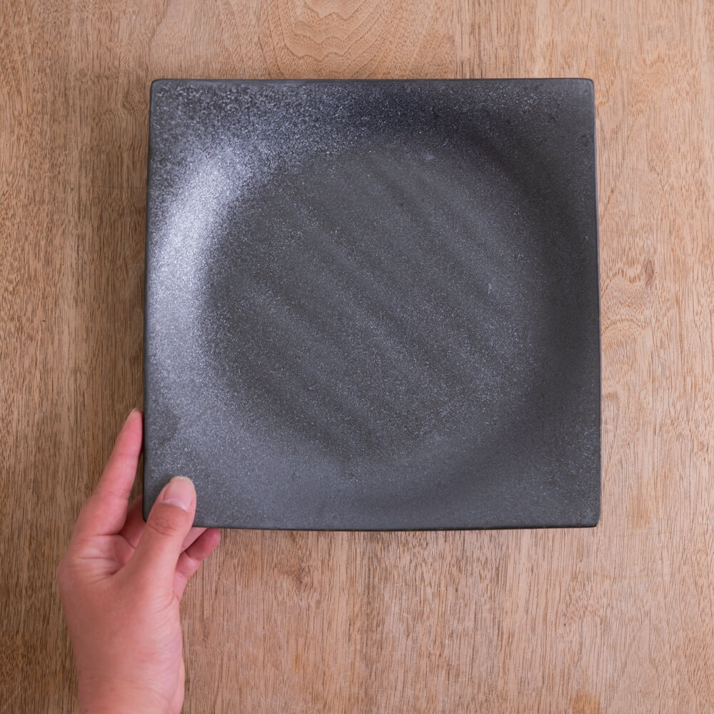 【WEB限定】炭曜変 手引き正角7.5皿 -器市-