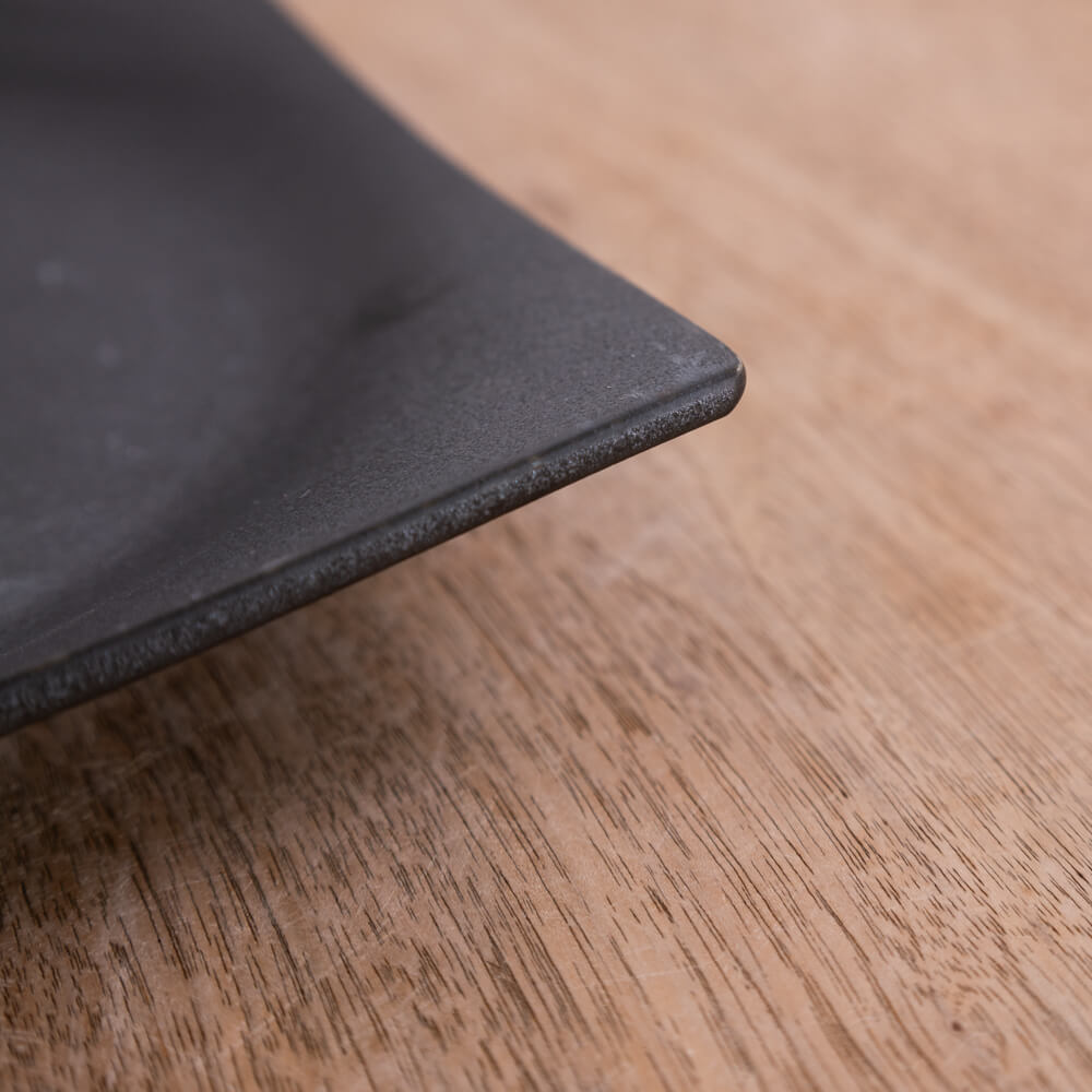 【WEB限定】炭曜変 手引き正角7.5皿 -器市-