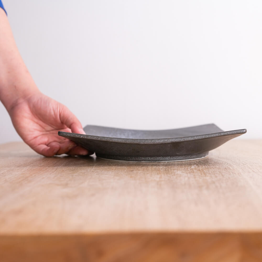 【WEB限定】炭曜変 手引き正角7.5皿 -器市-