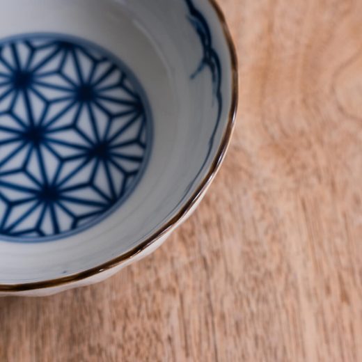 【WEB限定】吉祥小紋 麻の葉 菊割4.5鉢 -器市-