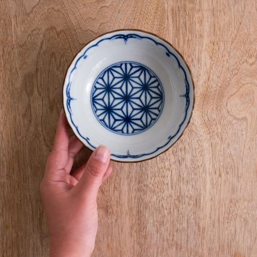 【WEB限定】吉祥小紋 麻の葉 菊割4.5鉢 -器市-