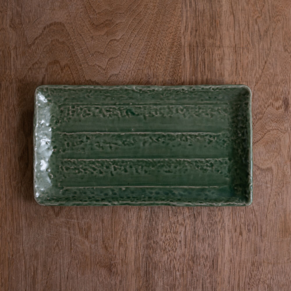 【WEB限定】緑釉ベタハマ焼物皿 -器市-