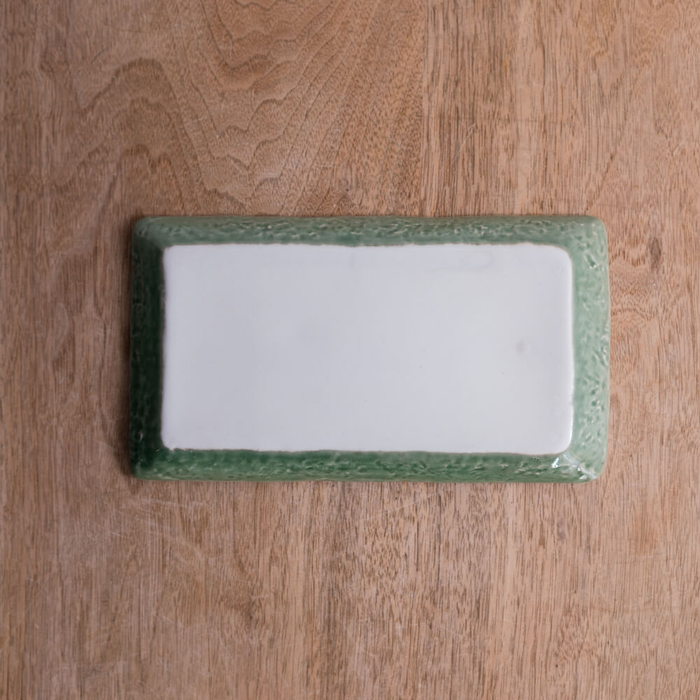 【WEB限定】緑釉ベタハマ焼物皿 -器市-