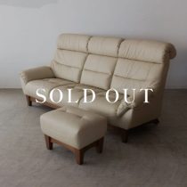 アウトレット家具の［現品SALE］ハイバックソファ パレット199 オットマン付 本革＃19売り切れ