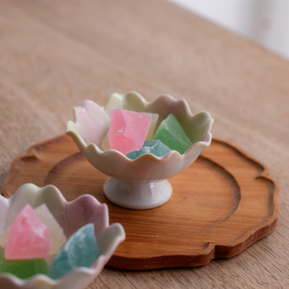 【WEB限定】パステル8.5cm花型高台珍味 -器市-