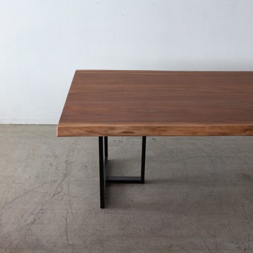 ［現品SLAE］耳付きテーブル プレミアム 3枚剥 2000 ブラックウォールナット 天板42mm ウレタン仕上げ