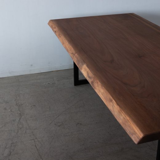 ［現品SLAE］耳付きテーブル プレミアム 3枚剥 2000 ブラックウォールナット 天板42mm ウレタン仕上げ
