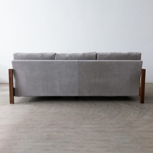 ［現品SALE］3Pカウチソファ ローゼ  210BBB ウォールナット/オイル 張地ウネ グレー