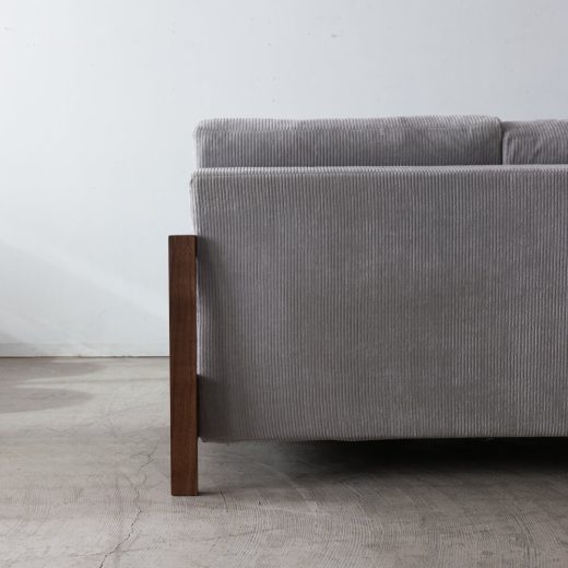 ［現品SALE］3Pカウチソファ ローゼ  210BBB ウォールナット/オイル 張地ウネ グレー