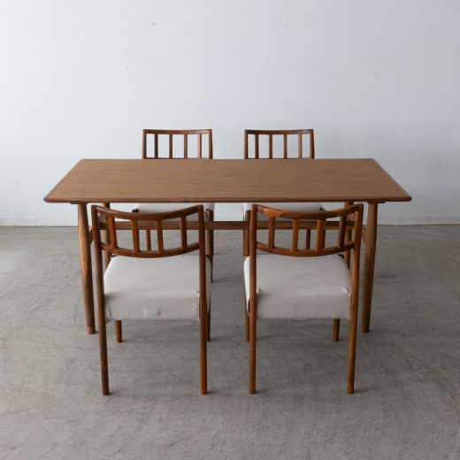 ［数量限定SALE］新品 EDDAダイニング5点セット DT33105Q + チェア 201（チーク・アカシア / オイル）