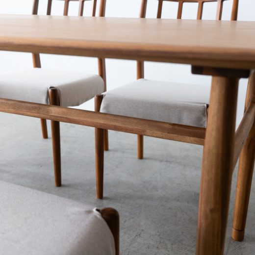 ［数量限定SALE］新品 EDDAダイニング5点セット DT33105Q + チェア 201（チーク・アカシア / オイル）