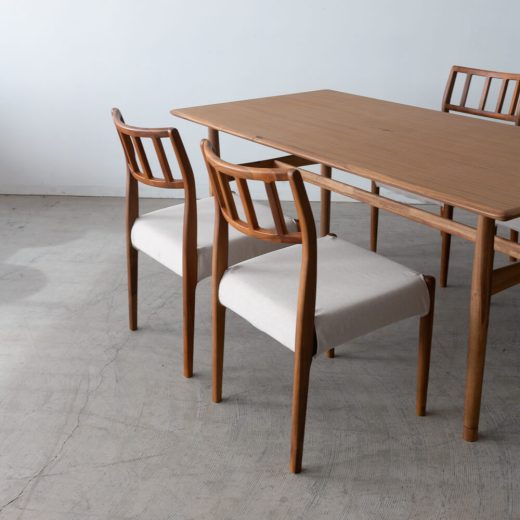 ［数量限定SALE］新品 EDDAダイニング5点セット DT33105Q + チェア 201（チーク・アカシア / オイル）