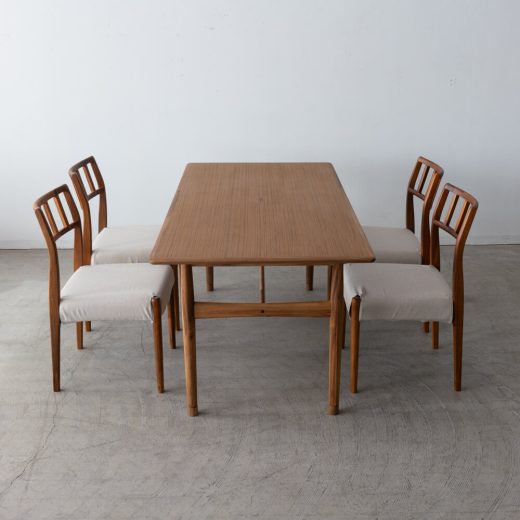 ［数量限定SALE］新品 EDDAダイニング5点セット DT33105Q + チェア 201（チーク・アカシア / オイル）