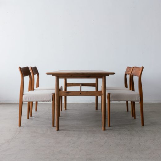 ［数量限定SALE］新品 EDDAダイニング5点セット DT33105Q + チェア DC30101S-EL0E2（チーク・アカシア / オイル）