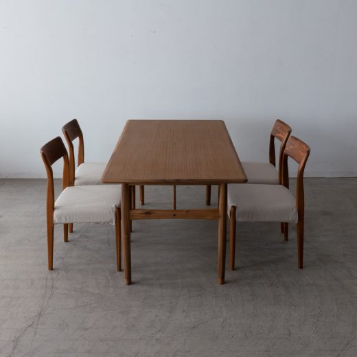 ［数量限定SALE］新品 EDDAダイニング5点セット DT33105Q + チェア DC30101S-EL0E2（チーク・アカシア / オイル）