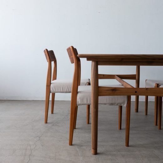 ［数量限定SALE］新品 EDDAダイニング5点セット DT33105Q + チェア DC30101S-EL0E2（チーク・アカシア / オイル）