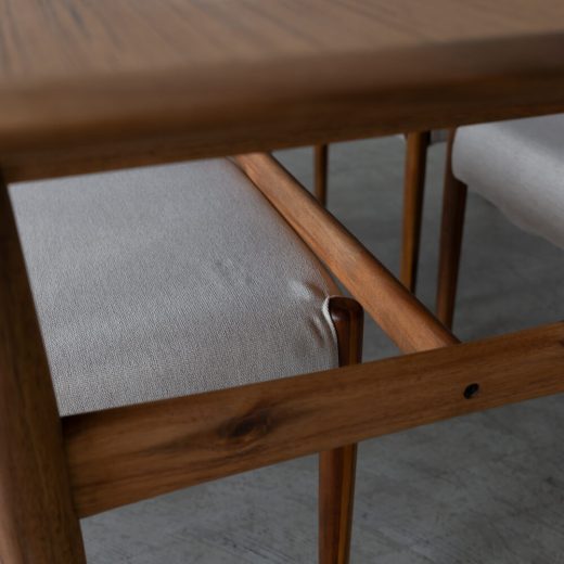 ［数量限定SALE］新品 EDDAダイニング5点セット DT33105Q + チェア DC30101S-EL0E2（チーク・アカシア / オイル）