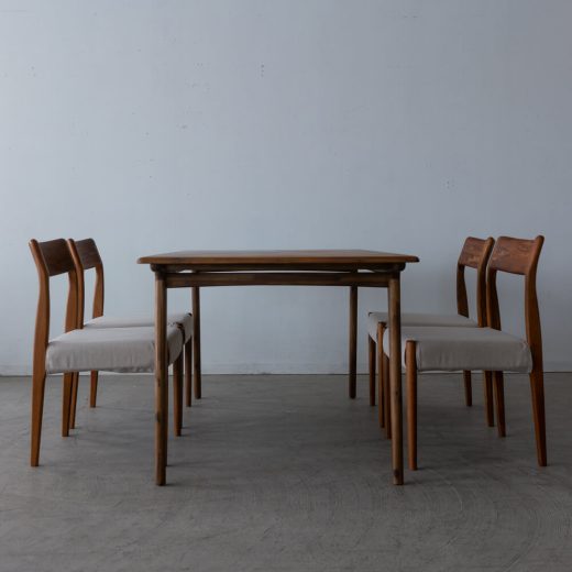 ［数量限定SALE］新品 EDDA × chapter ダイニング5点セット DT31005Q-NM200 + チェア DC30101S-EL0E2（チーク・アカシア / オイル）