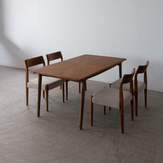 ［数量限定SALE］新品 EDDA × chapter ダイニング5点セット DT31005Q-NM200 + チェア DC30101S-EL0E2（チーク・アカシア / オイル）