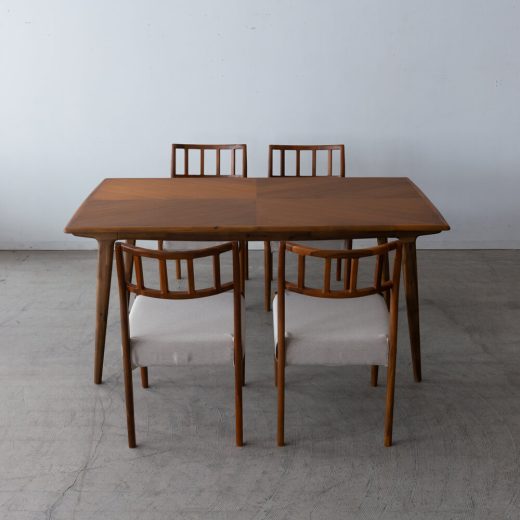 ［数量限定SALE］新品 EDDA × chapter ダイニング5点セット DT31005Q-NM200 + チェア 201（チーク・アカシア / オイル）