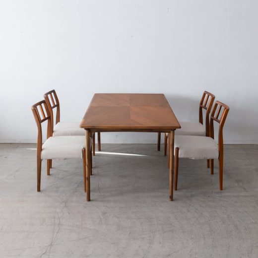 ［数量限定SALE］新品 EDDA × chapter ダイニング5点セット DT31005Q-NM200 + チェア 201（チーク・アカシア / オイル）