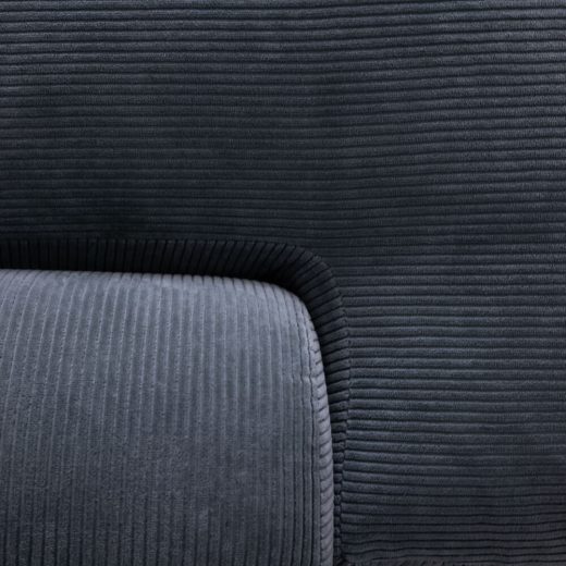 ［現品SALE］マルゴソファ ワンアームカウチ1080（L）＋1890（R）脚BR / 張地ウネ ブルー