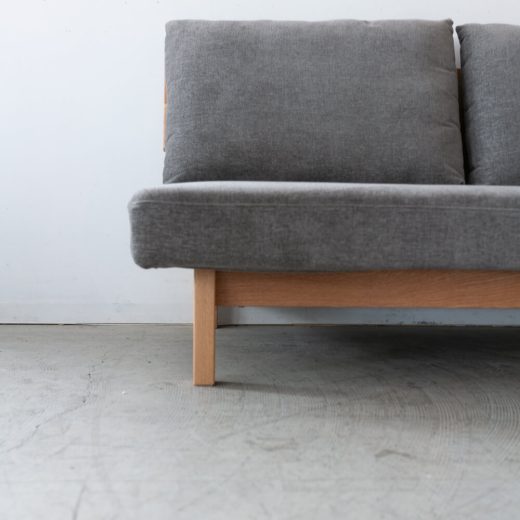 ダイニングソファ KC521-5S レッドオーク材RO-ON AF546 ランク1 角面A + アームレスソファ用 クッションフェザー&シリコン150mm厚 KC511-5T  AF546［ナガノインテリア］