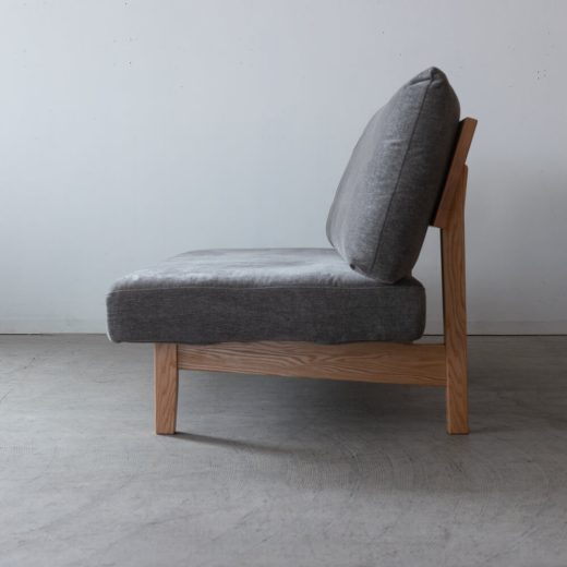 ダイニングソファ KC521-5S レッドオーク材RO-ON AF546 ランク1 角面A + アームレスソファ用 クッションフェザー&シリコン150mm厚 KC511-5T  AF546［ナガノインテリア］