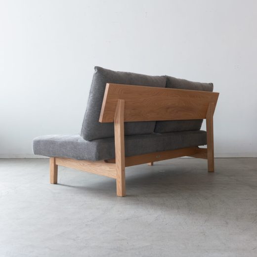 ダイニングソファ KC521-5S レッドオーク材RO-ON AF546 ランク1 角面A + アームレスソファ用 クッションフェザー&シリコン150mm厚 KC511-5T  AF546［ナガノインテリア］