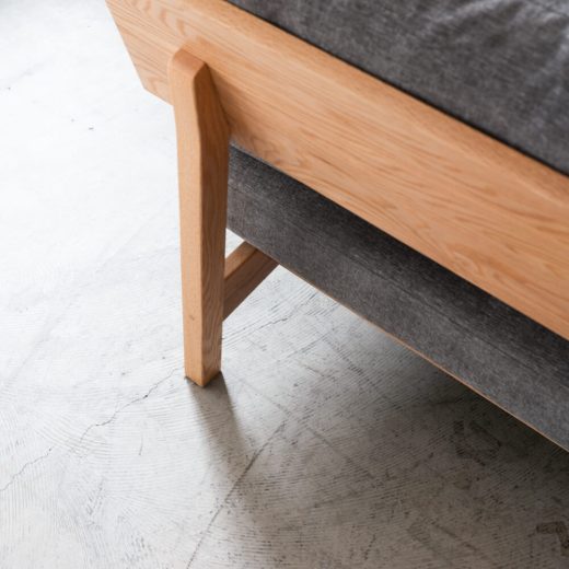 ダイニングソファ KC521-5S レッドオーク材RO-ON AF546 ランク1 角面A + アームレスソファ用 クッションフェザー&シリコン150mm厚 KC511-5T  AF546［ナガノインテリア］