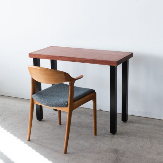 ［現品SALE］ブビンガ一枚板デスク アイアンテーブル角脚 HDT-4S-I-BK