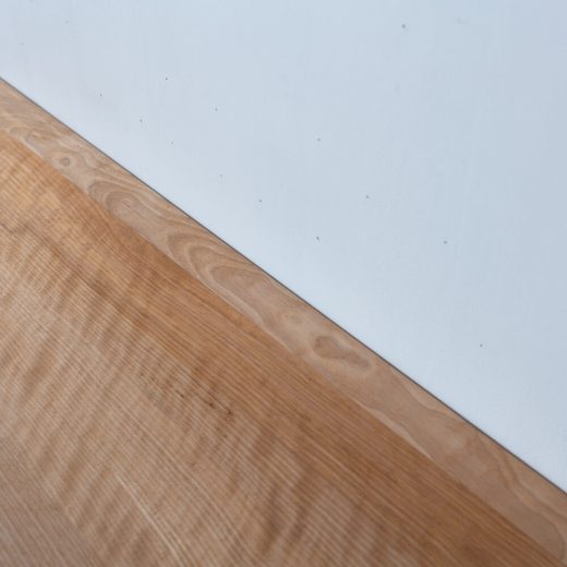 ［現品SALE］北海道十勝連邦産 ウダイカンバザクラ材 無垢板テーブル（シンプルタイプ）オイル仕上げ アイアン角脚 HDT-4S+I-BK