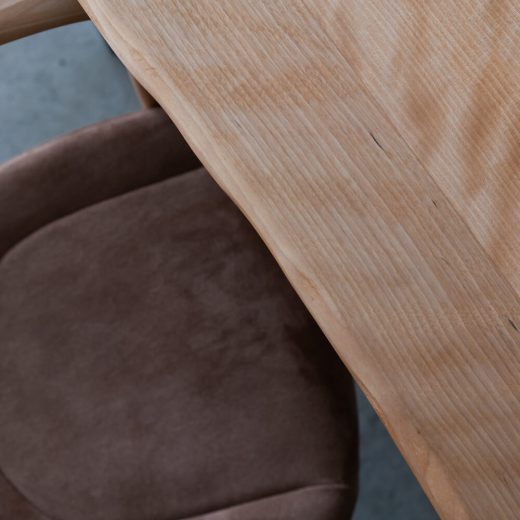 ［現品SALE］北海道十勝連邦産 ウダイカンバザクラ材 無垢板テーブル（シンプルタイプ）オイル仕上げ アイアン角脚 HDT-4S+I-BK