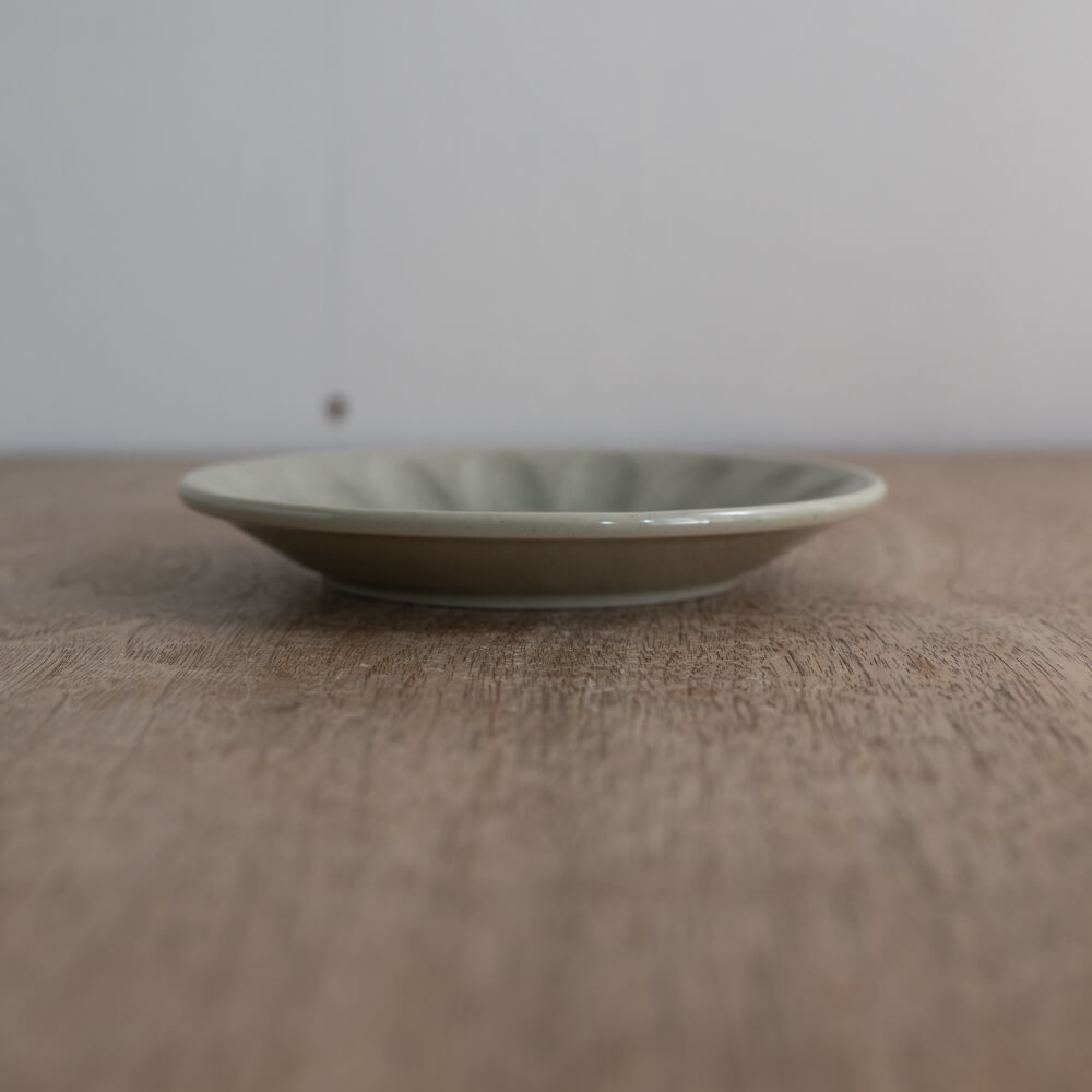 【WEB限定】しのぎ型45皿 薄緑釉 -器市-