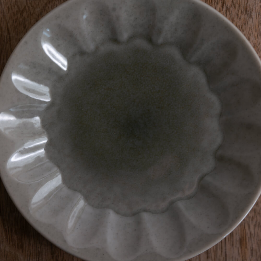 【WEB限定】しのぎ型45皿 薄緑釉 -器市-