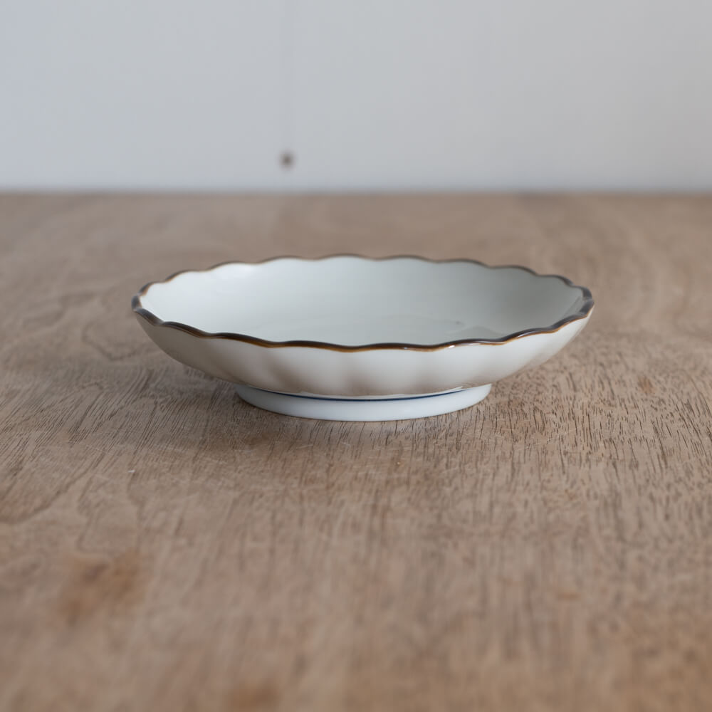 【WEB限定】渕錆 菊型35皿 白 -器市-