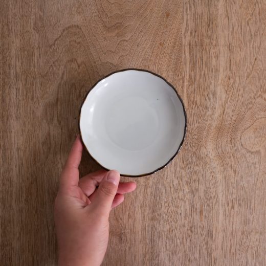 【WEB限定】渕錆 菊型35皿 白 -器市-