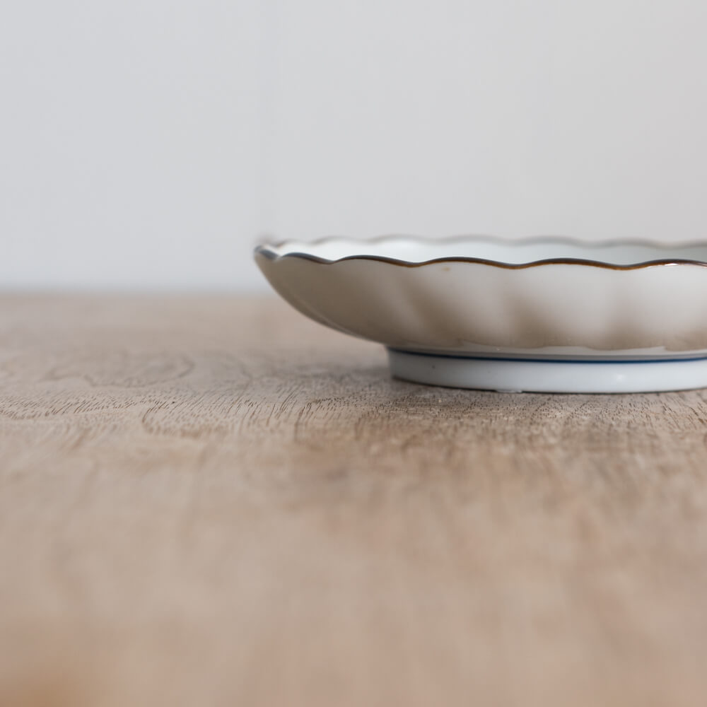 【WEB限定】渕錆 菊型35皿 白 -器市-