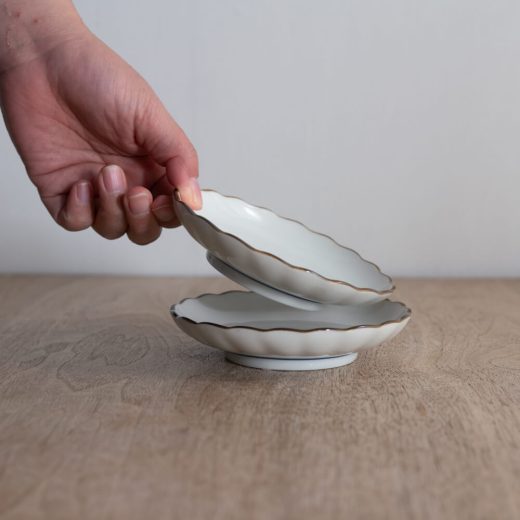 【WEB限定】渕錆 菊型35皿 白 -器市-