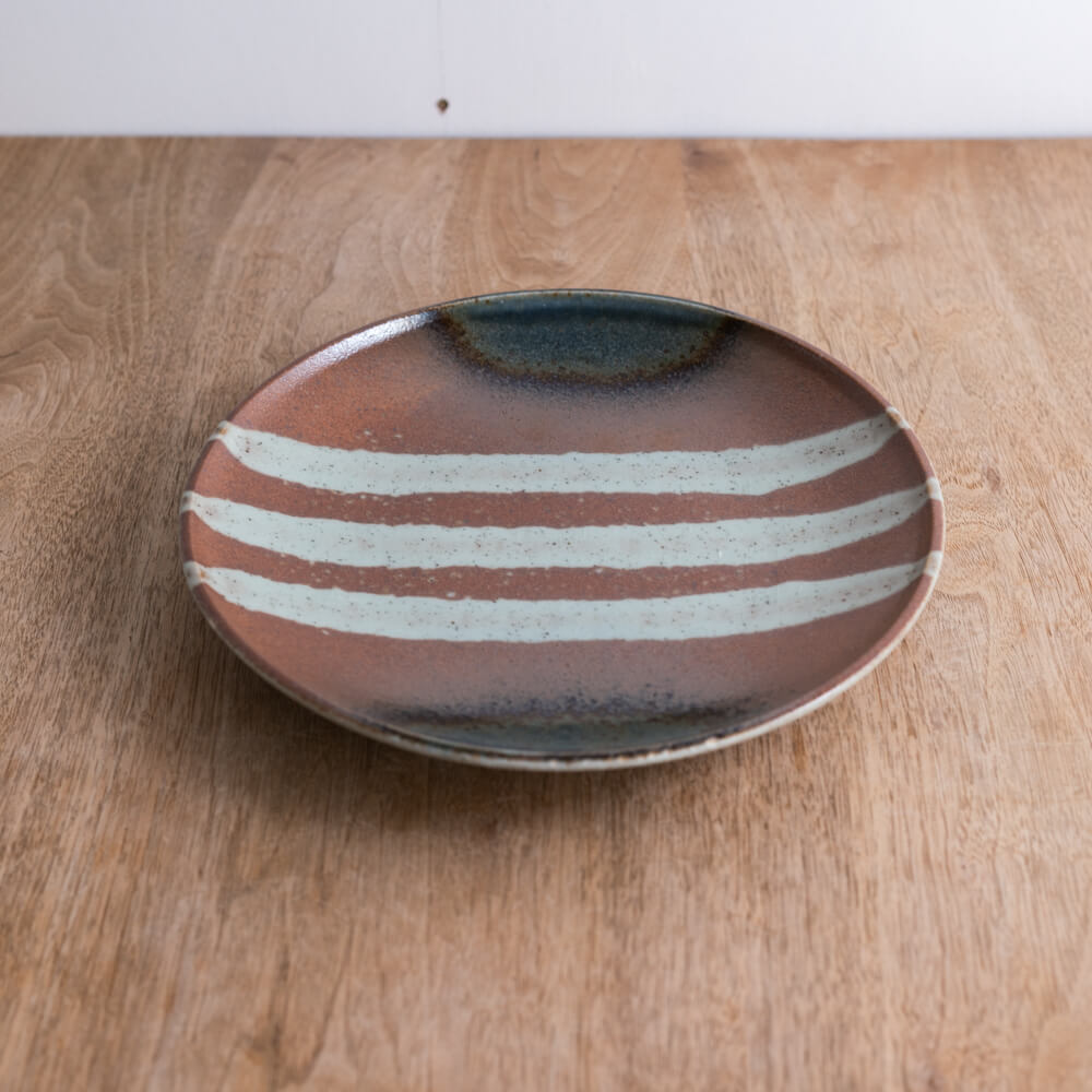 【WEB限定】赤茶水晶 丸8寸皿 -器市-