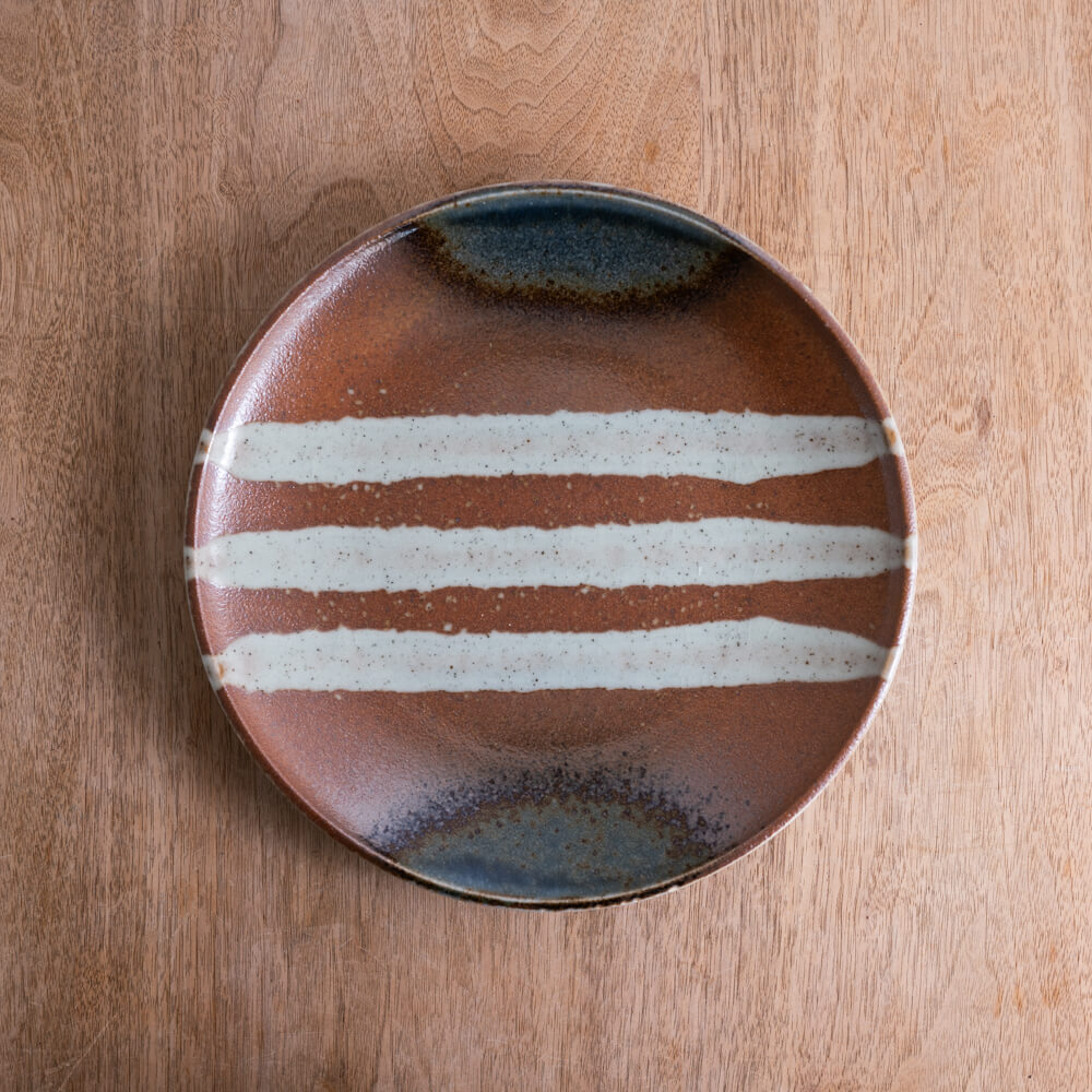 【WEB限定】赤茶水晶 丸8寸皿 -器市-