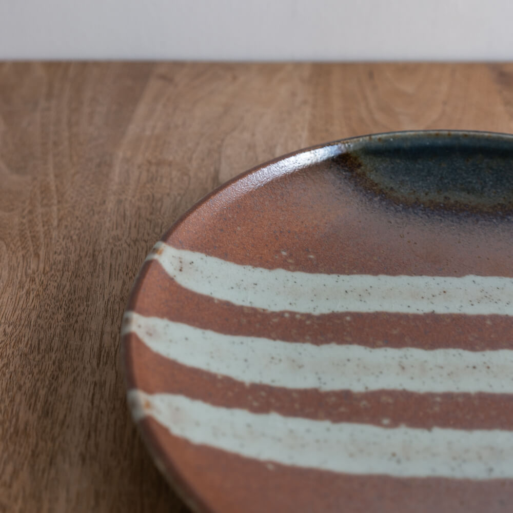 【WEB限定】赤茶水晶 丸8寸皿 -器市-