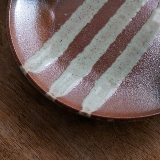 【WEB限定】赤茶水晶 丸8寸皿 -器市-